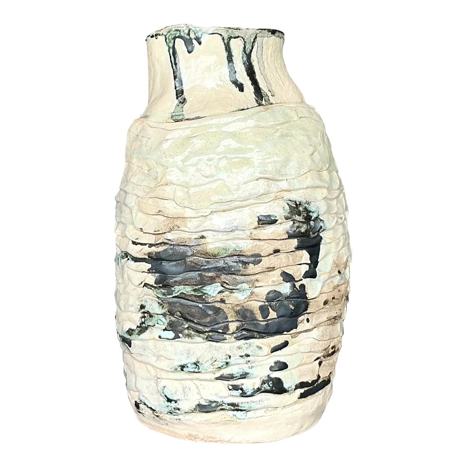 Vintage Boho Studio Pottery Vase - Pottery, 5.5W x 9.25H
