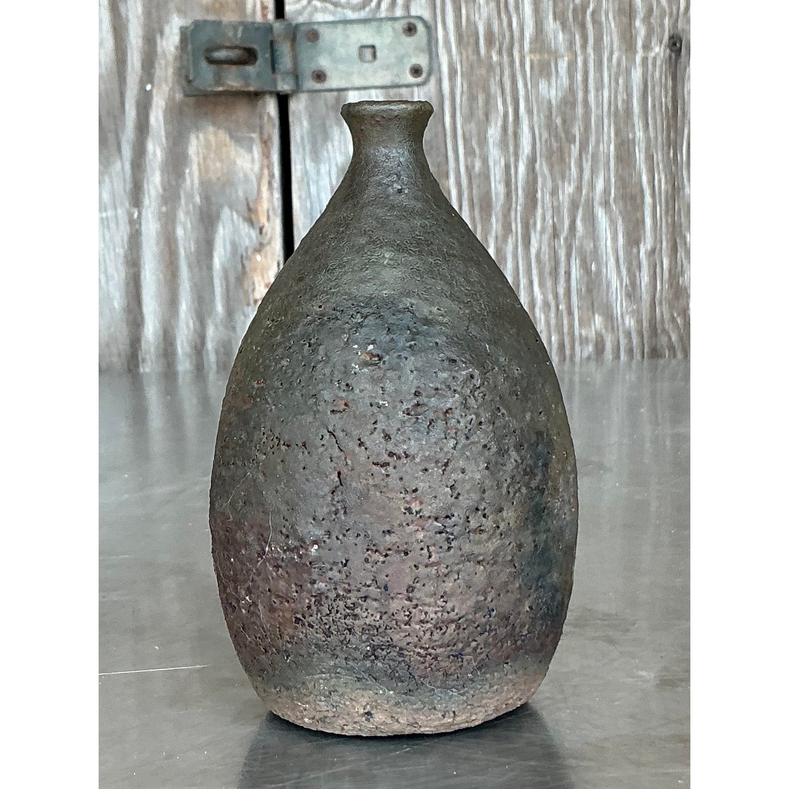 Vintage Boho Studio Pottery Weed Vase - Side view