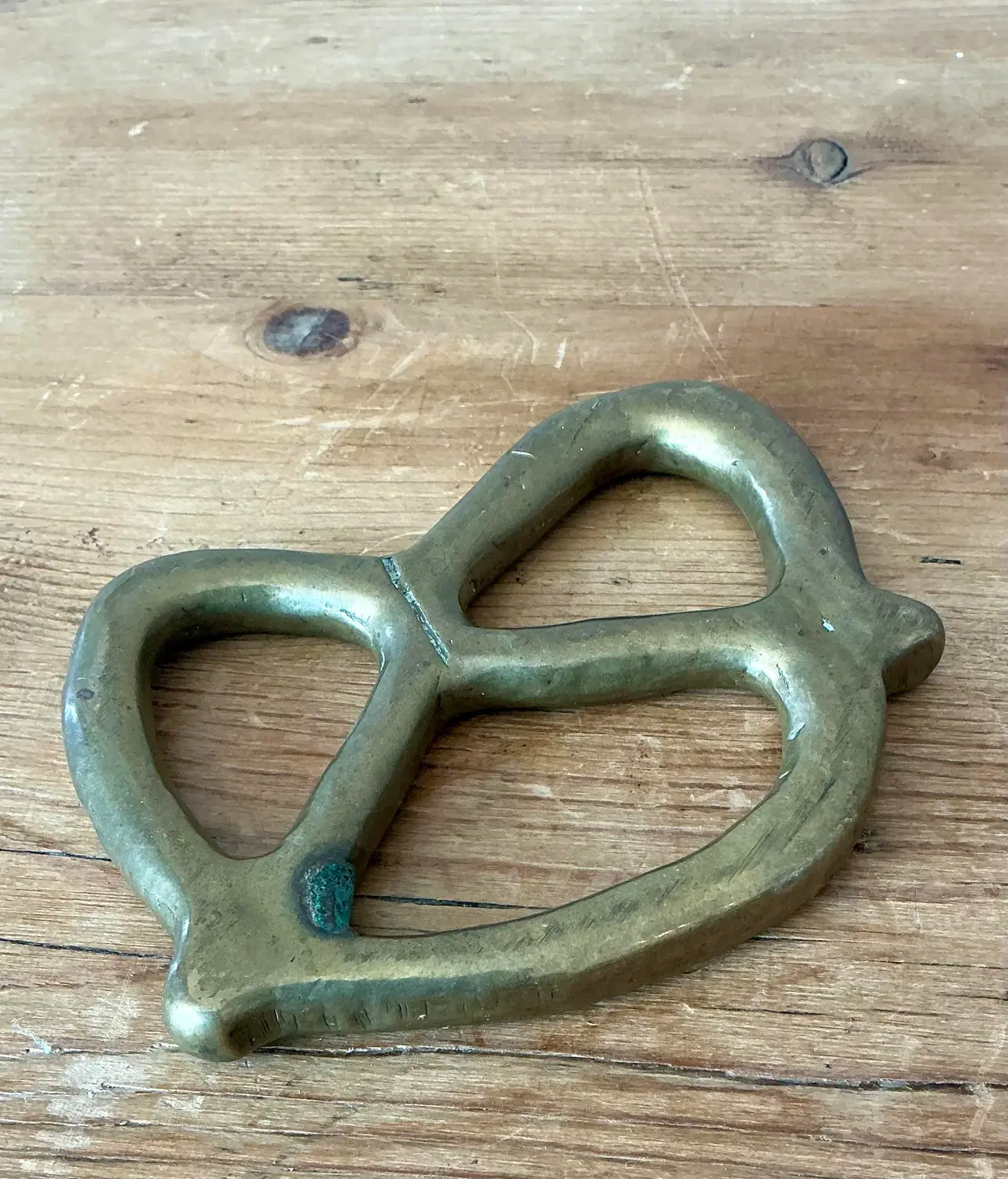 Vintage Brass Pretzel - Side view