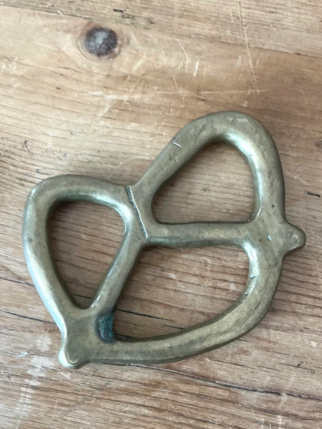 Vintage Brass Pretzel - Back view