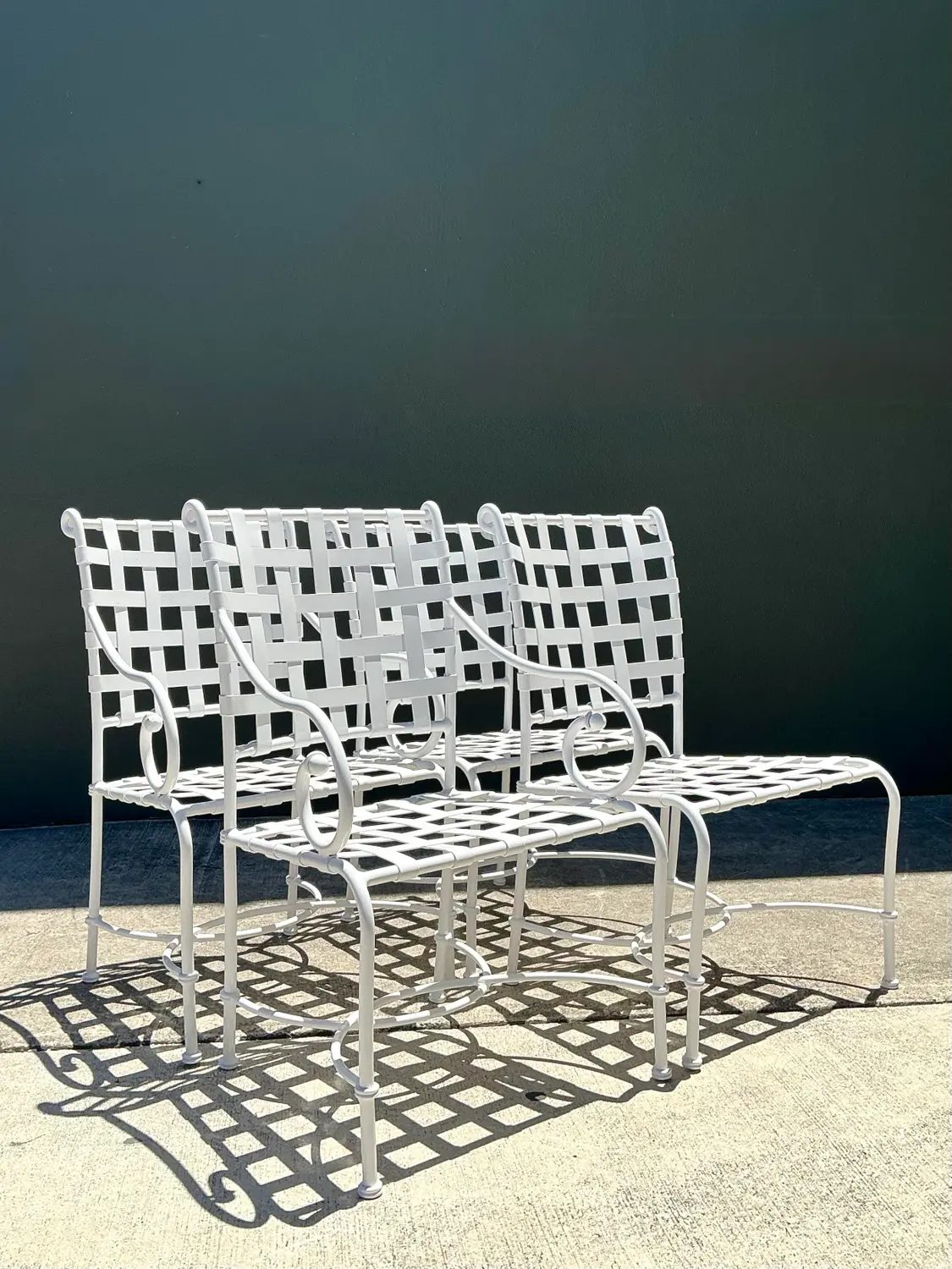 Vintage Brown Jordan Cast Aluminum “Florentine” Dining Chairs - Set of 4 - Detail view