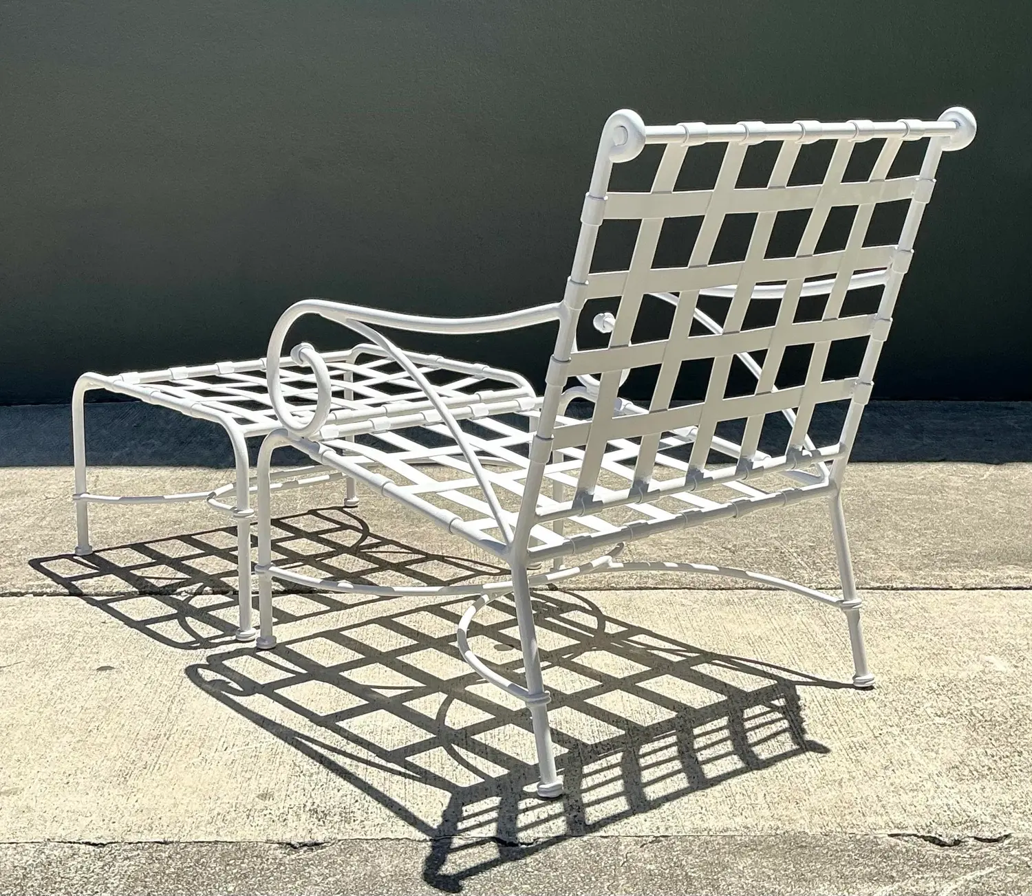 Vintage Brown Jordan Cast Aluminum “Florentine” Lounge Chair and Ottoman