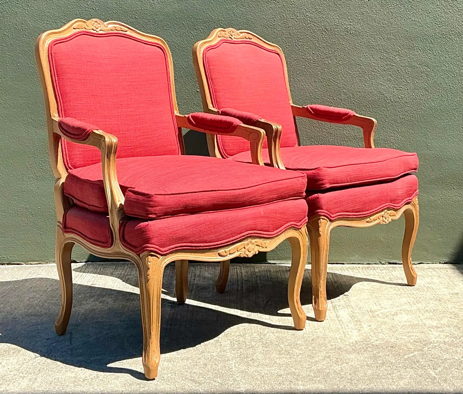 Vintage Carved Fauteuil Chairs - A Pair - Detail view