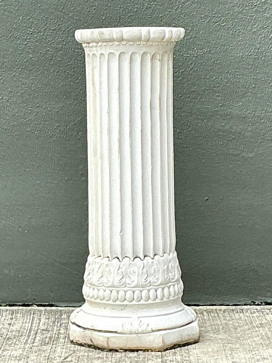 Vintage Cast Concrete Bust of Davin on Pedestal - Back view