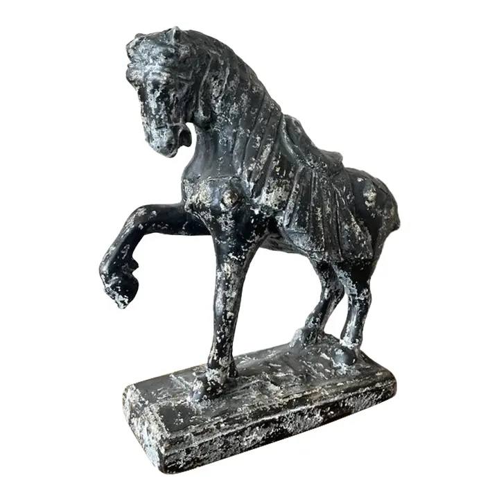 Vintage Cast Concrete Tang Horse