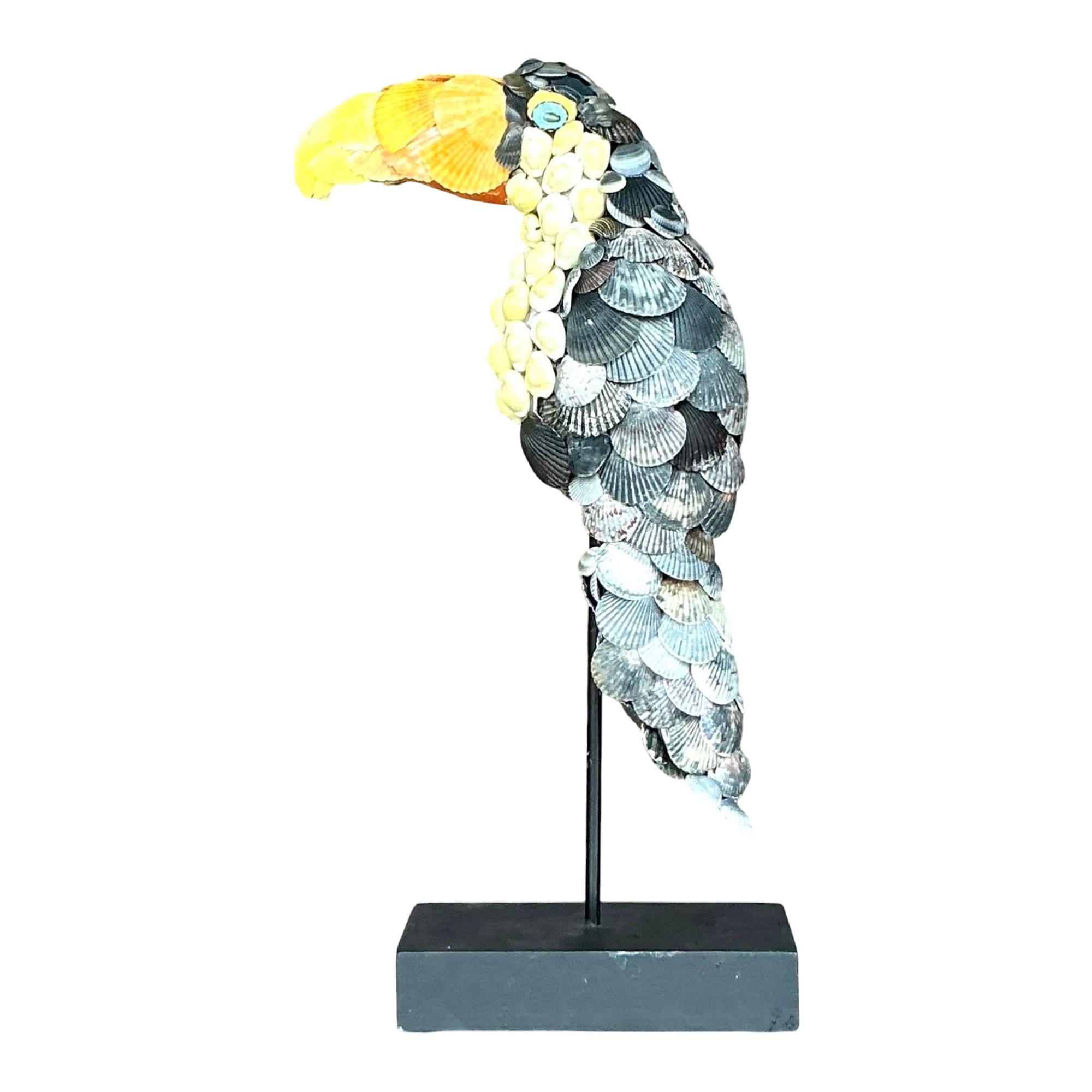 Vintage Coastal Shell Encrusted Toucan