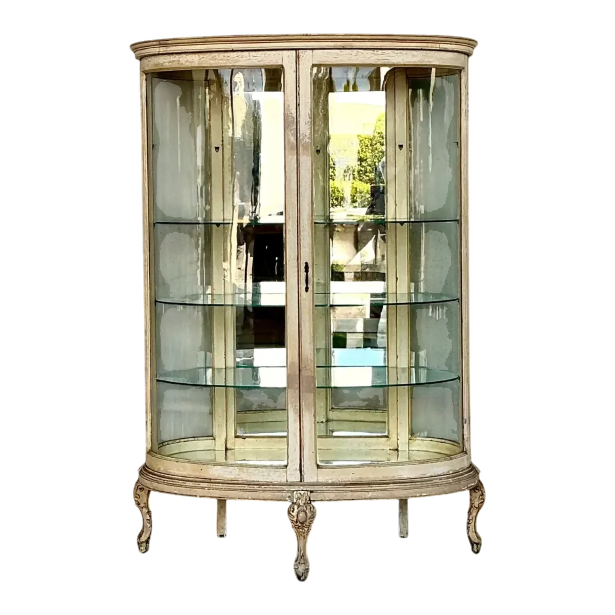 Vintage Curved Glass Display Cabinet