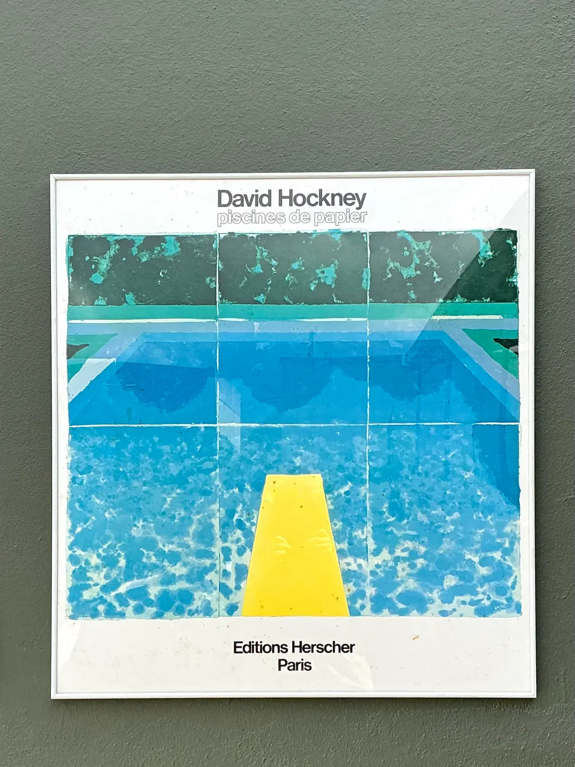 Vintage David Hockney Gallery Show Poster - Side view