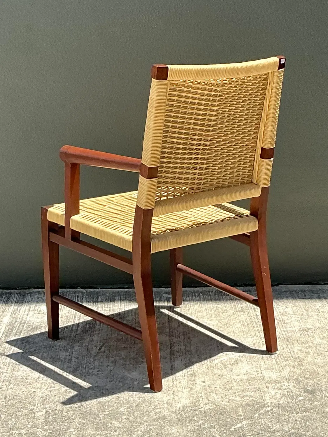 Vintage Donghia Woven Rattan “Merbau” Arm Chair - Detail view