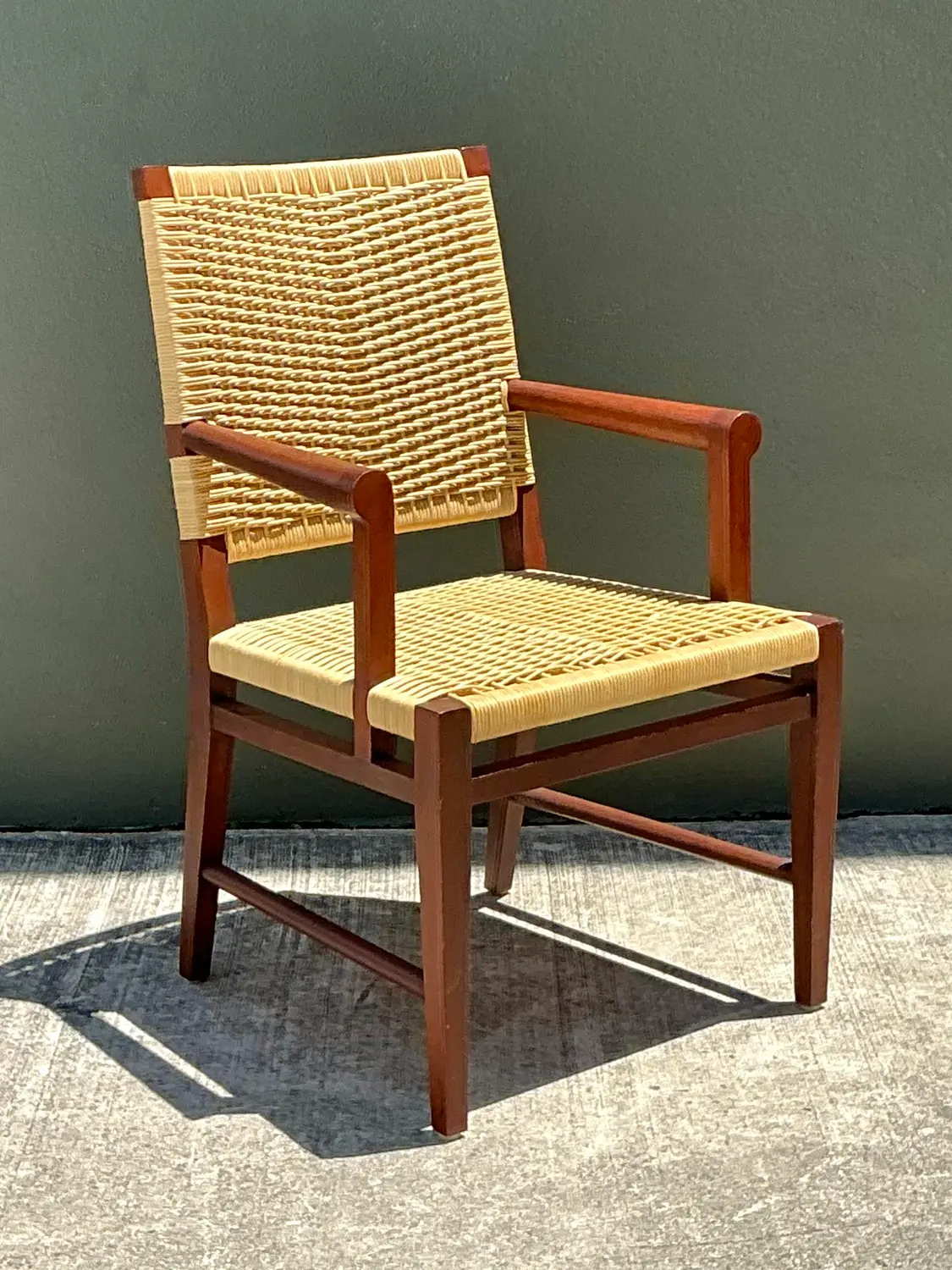 Vintage Donghia Woven Rattan “Merbau” Arm Chair - Side view