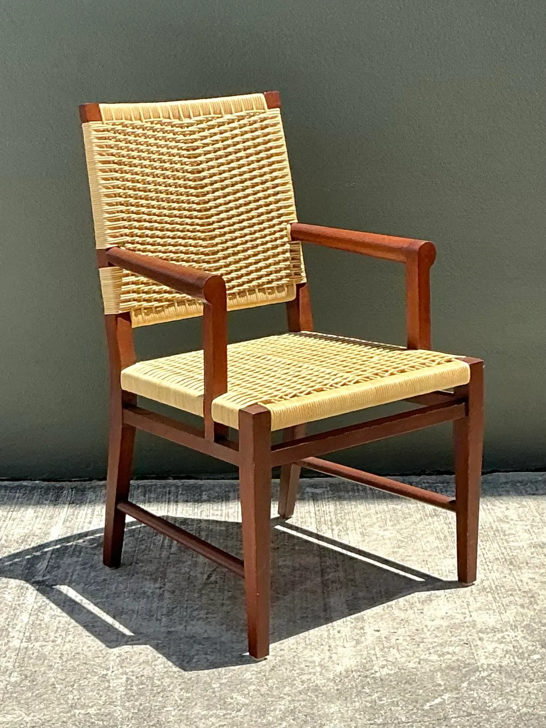 Vintage Donghia Woven Rattan “Merbau” Arm Chair - Back view