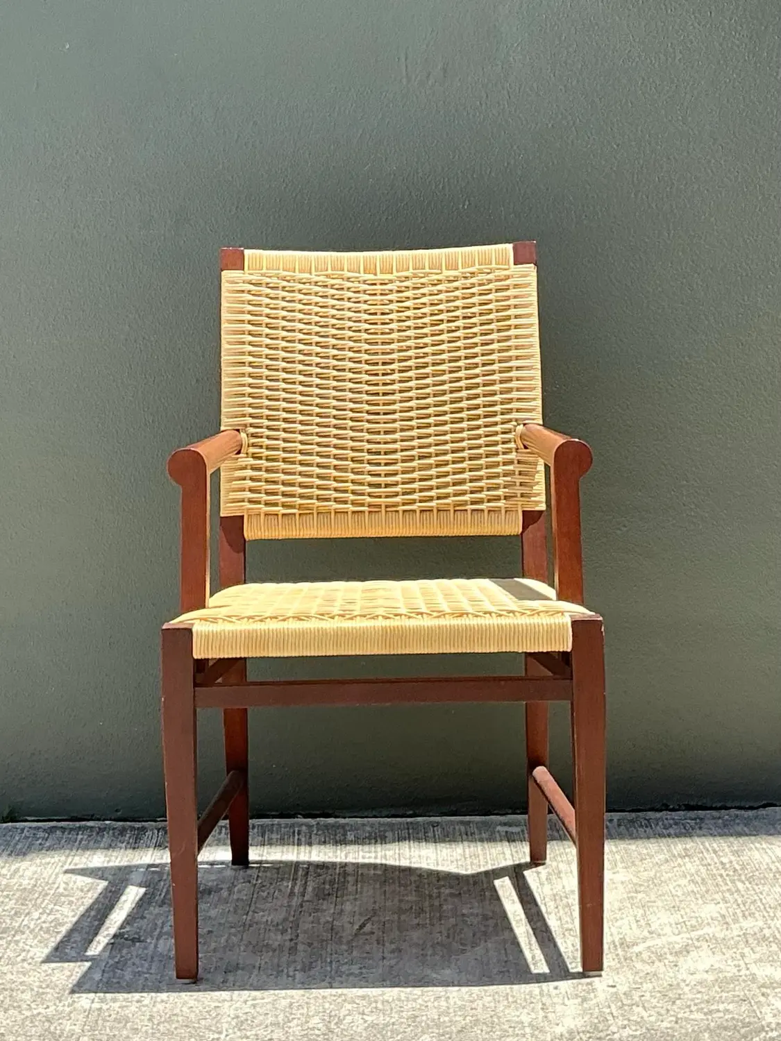 Vintage Donghia Woven Rattan “Merbau” Arm Chair - Top view