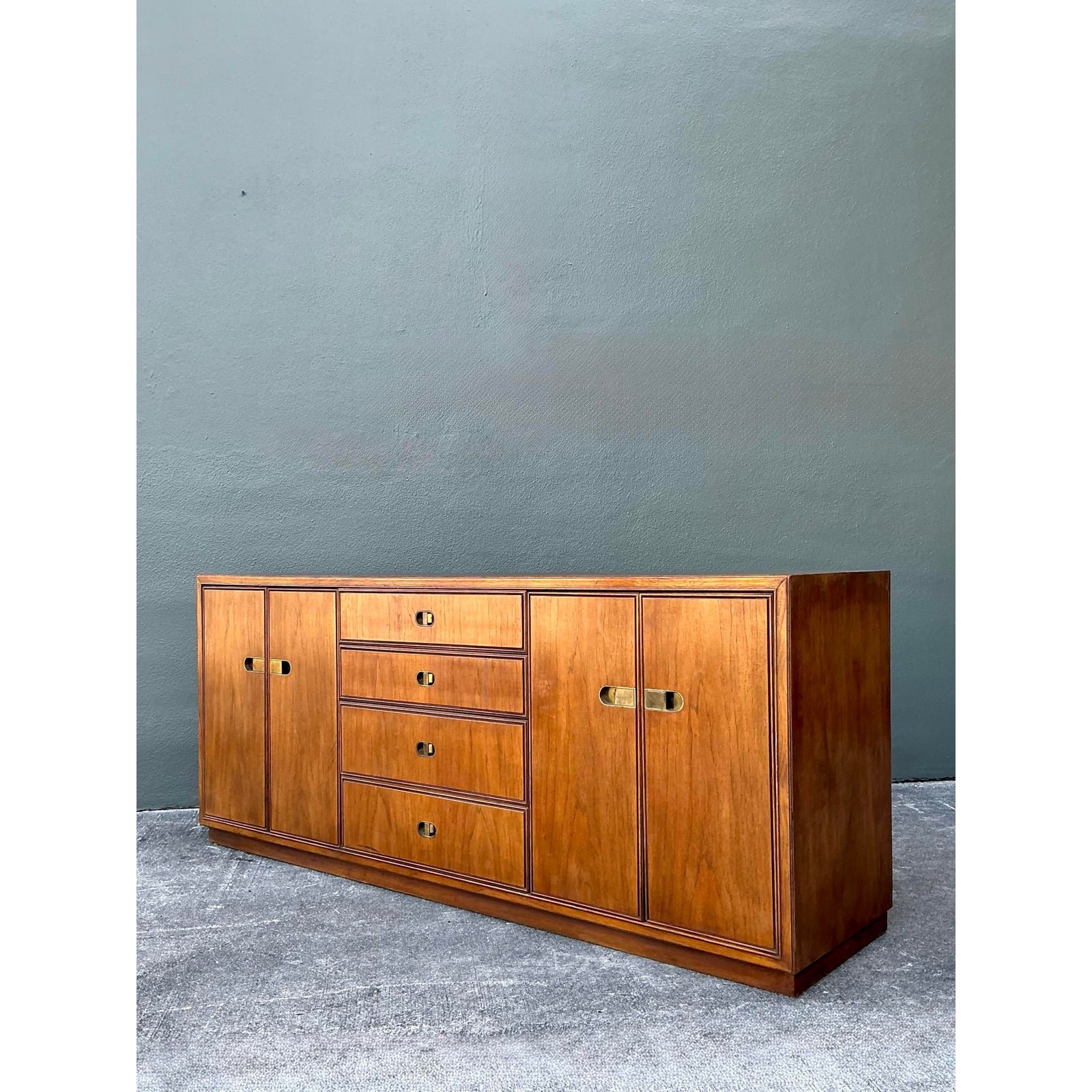Vintage Drexel Brass Pull Dresser - Back view