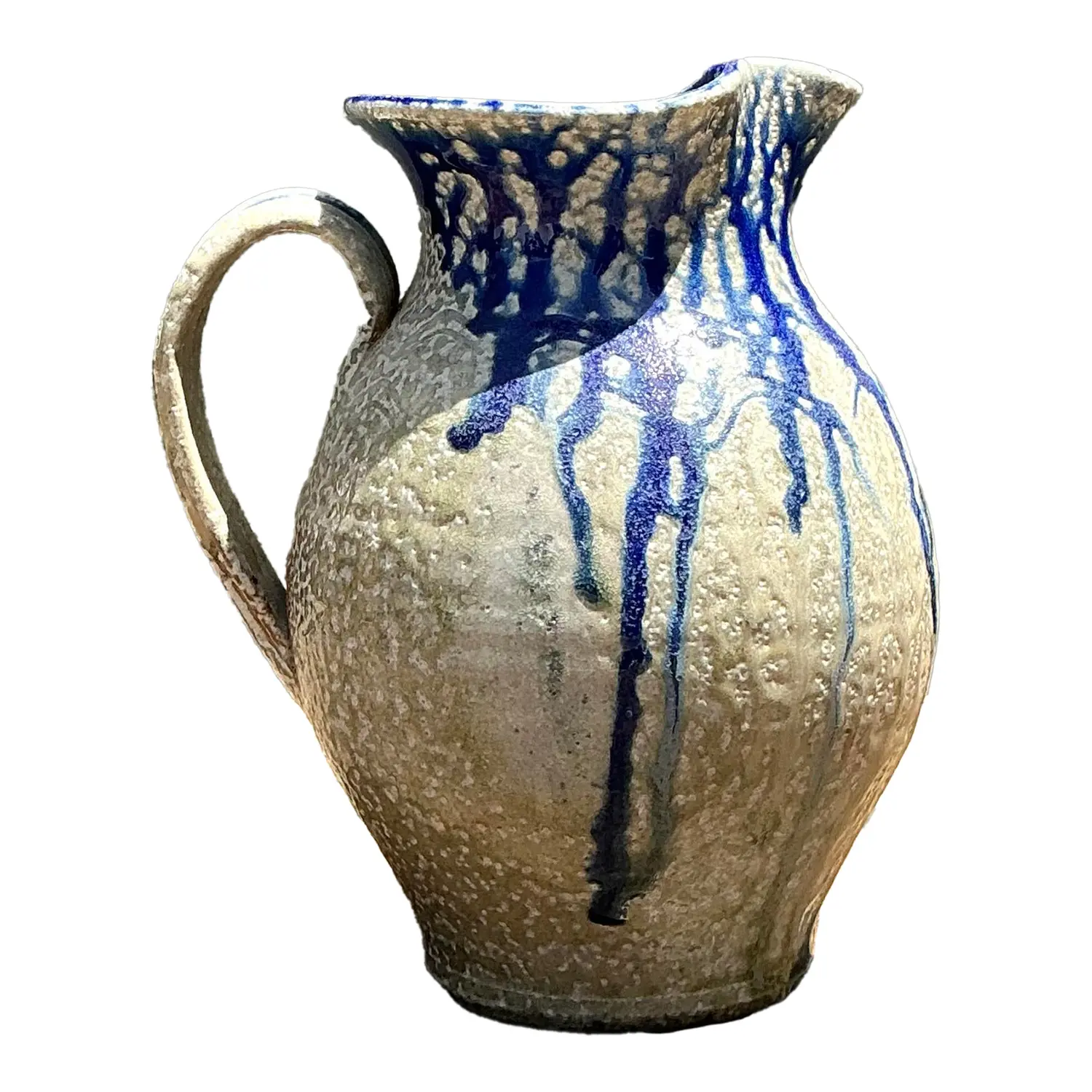 Vintage Drip Glazed Ceramic Pitcher