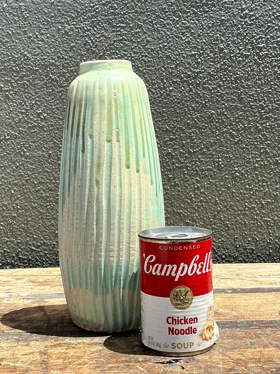 Vintage Drip Glazed Ceramic Vase - Side view