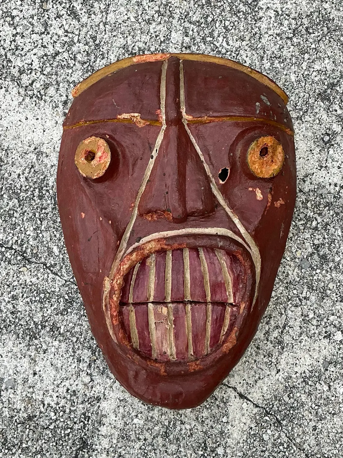 Vintage False Face Society Iroquois Mask - Back view