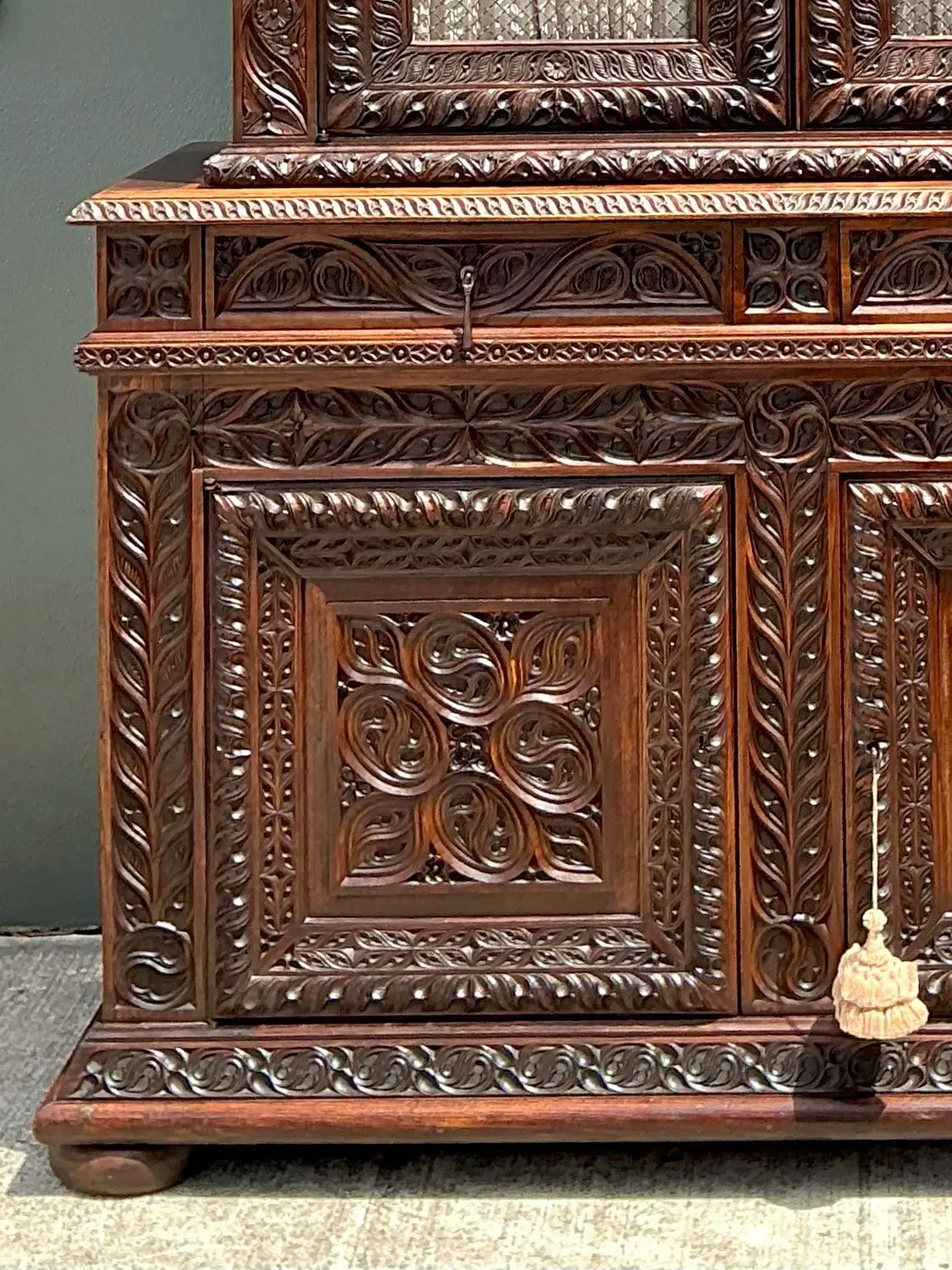 Vintage French Hand Carved Cabinet