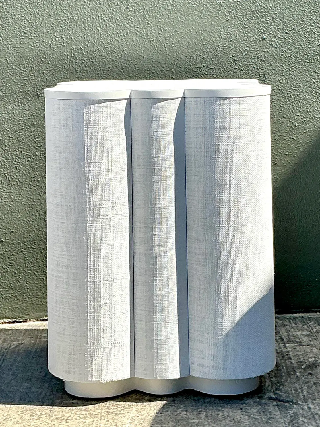 Vintage Grasscloth Side Table - Back view