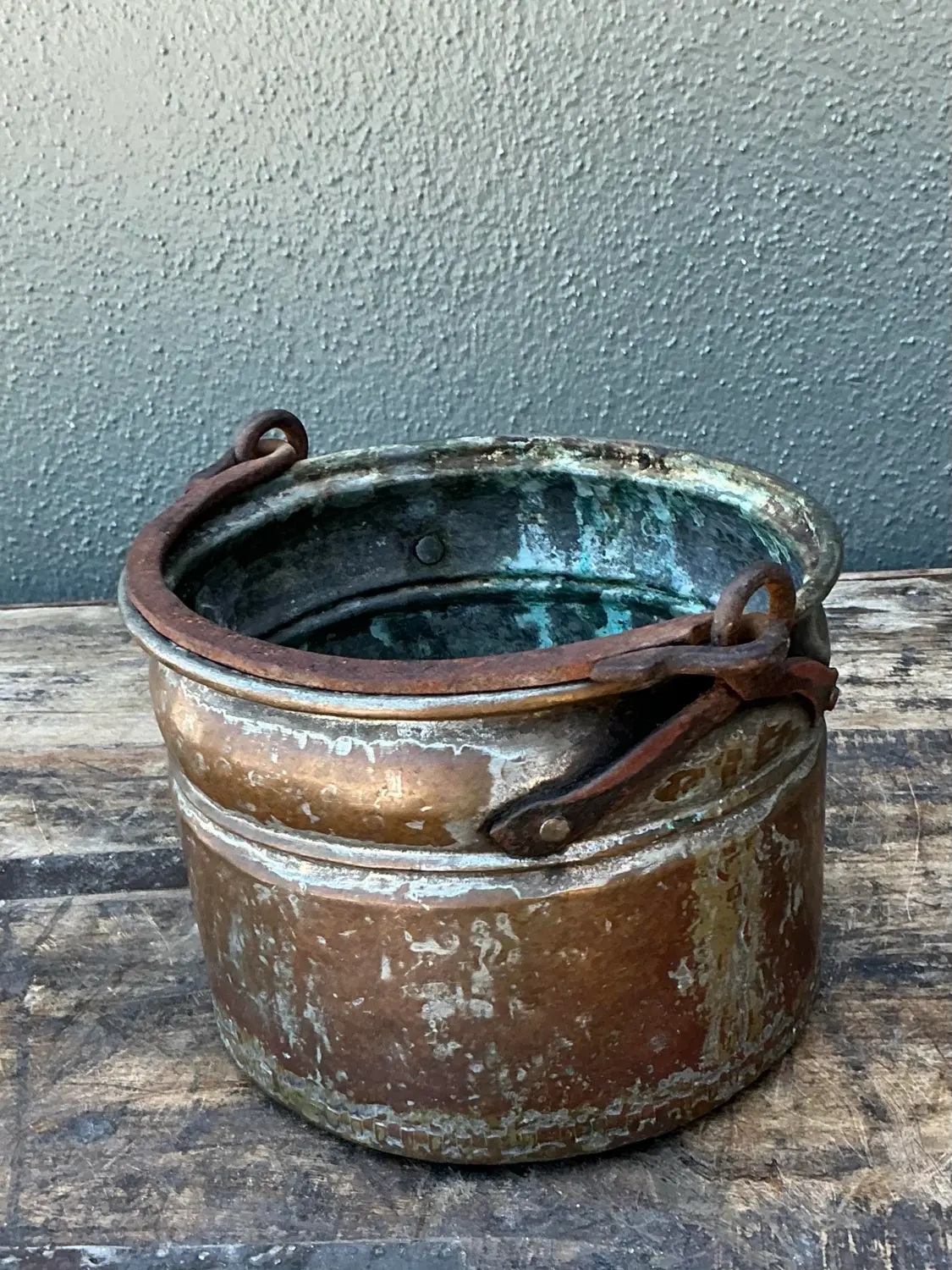 Vintage Hand Hammered Copper Bowl - Side view
