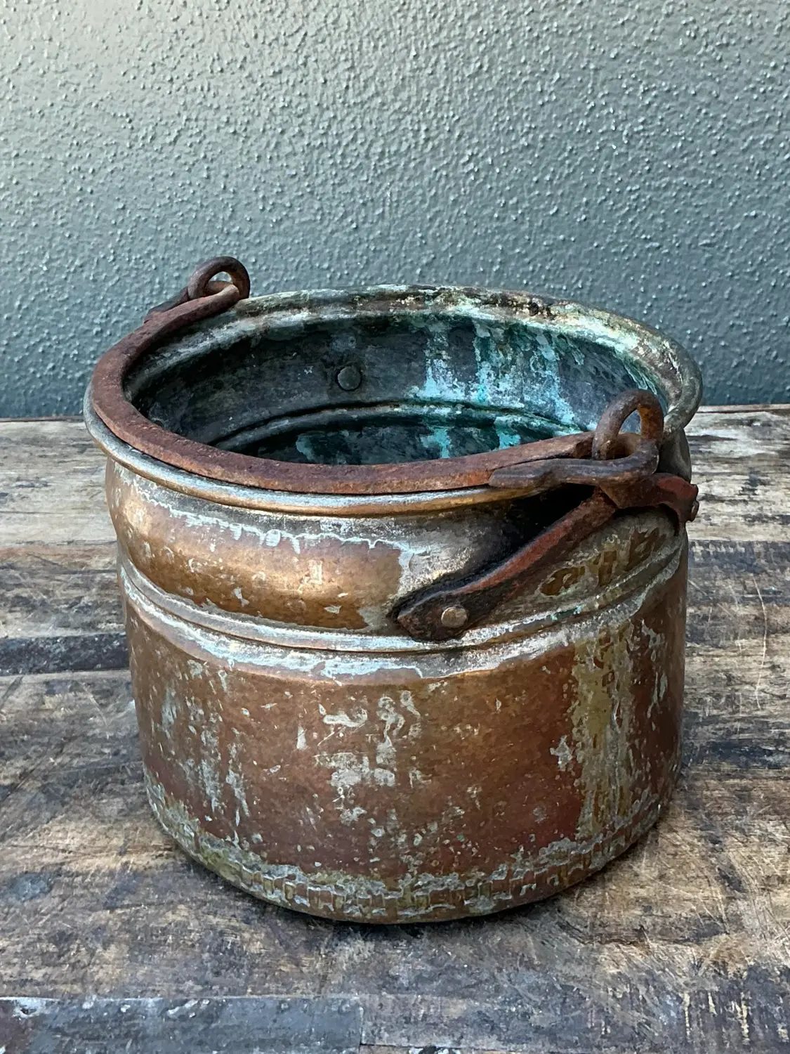 Vintage Hand Hammered Copper Bowl - Back view