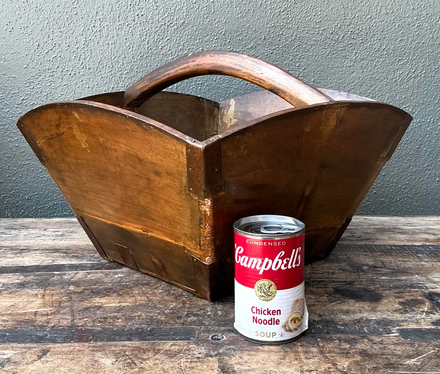 Vintage Hand Made Wooden Basket