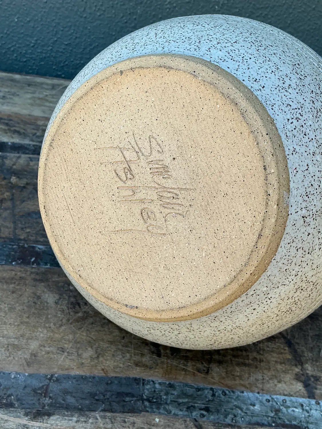 Vintage Hand Painted Original Studio Pottery Vase - Back view
