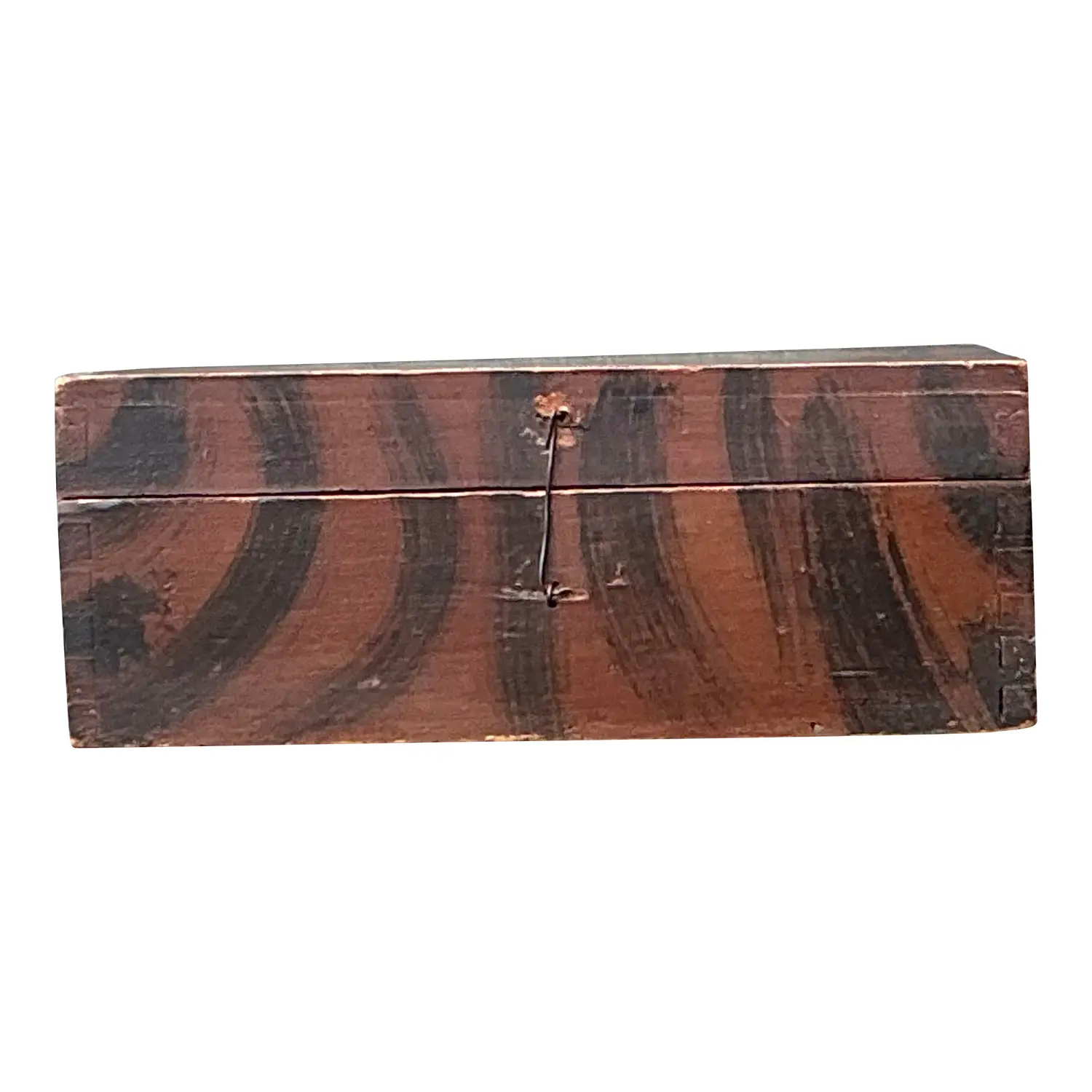 Vintage Hand Painted Tiger Stripe Primitive Box
