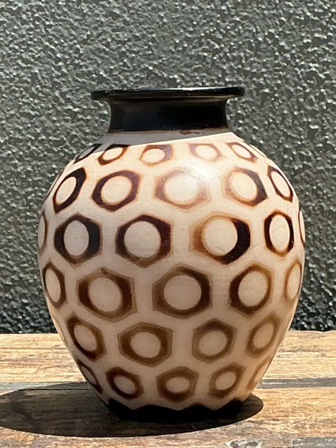 Vintage Hexagon Bubble Vase