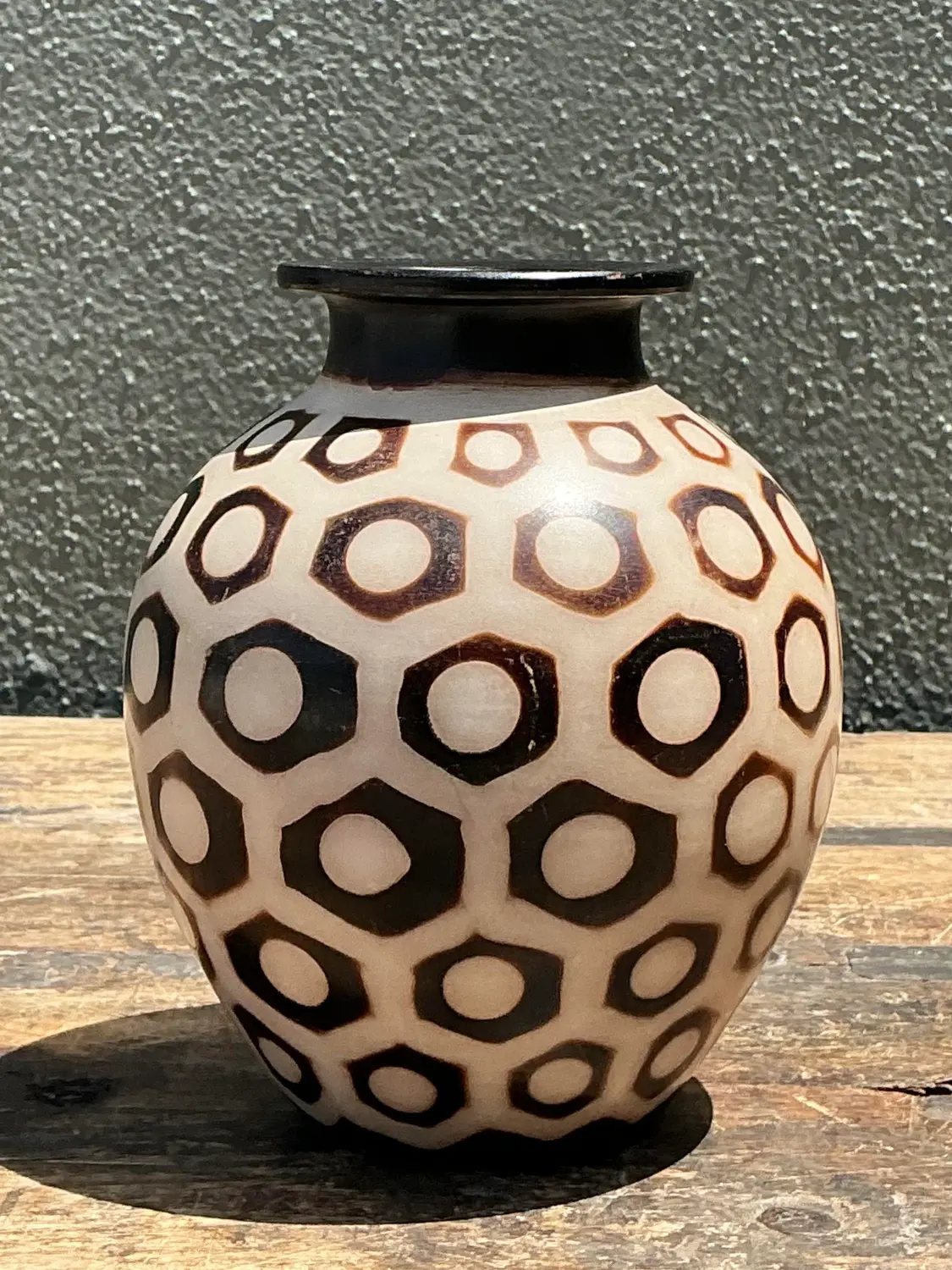 Vintage Hexagon Bubble Vase - Top view
