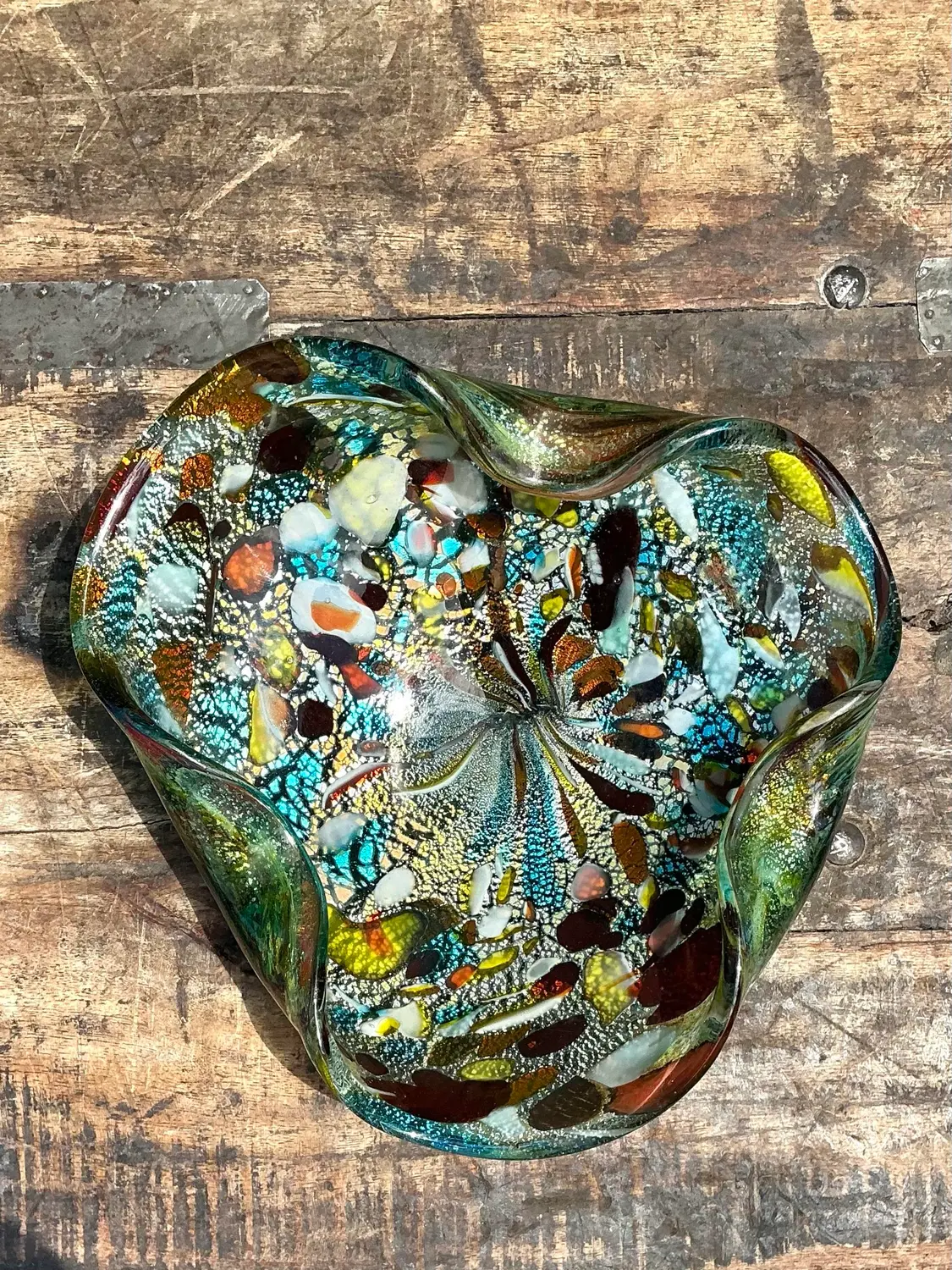 Vintage Italian Art Glass Ashtray After Murano