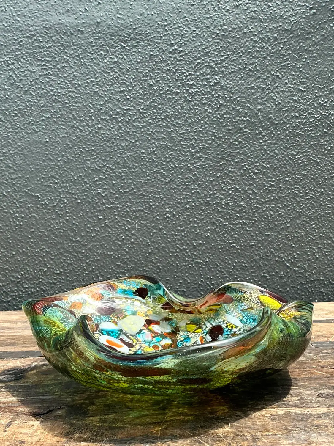Vintage Italian Art Glass Ashtray After Murano - Detail view