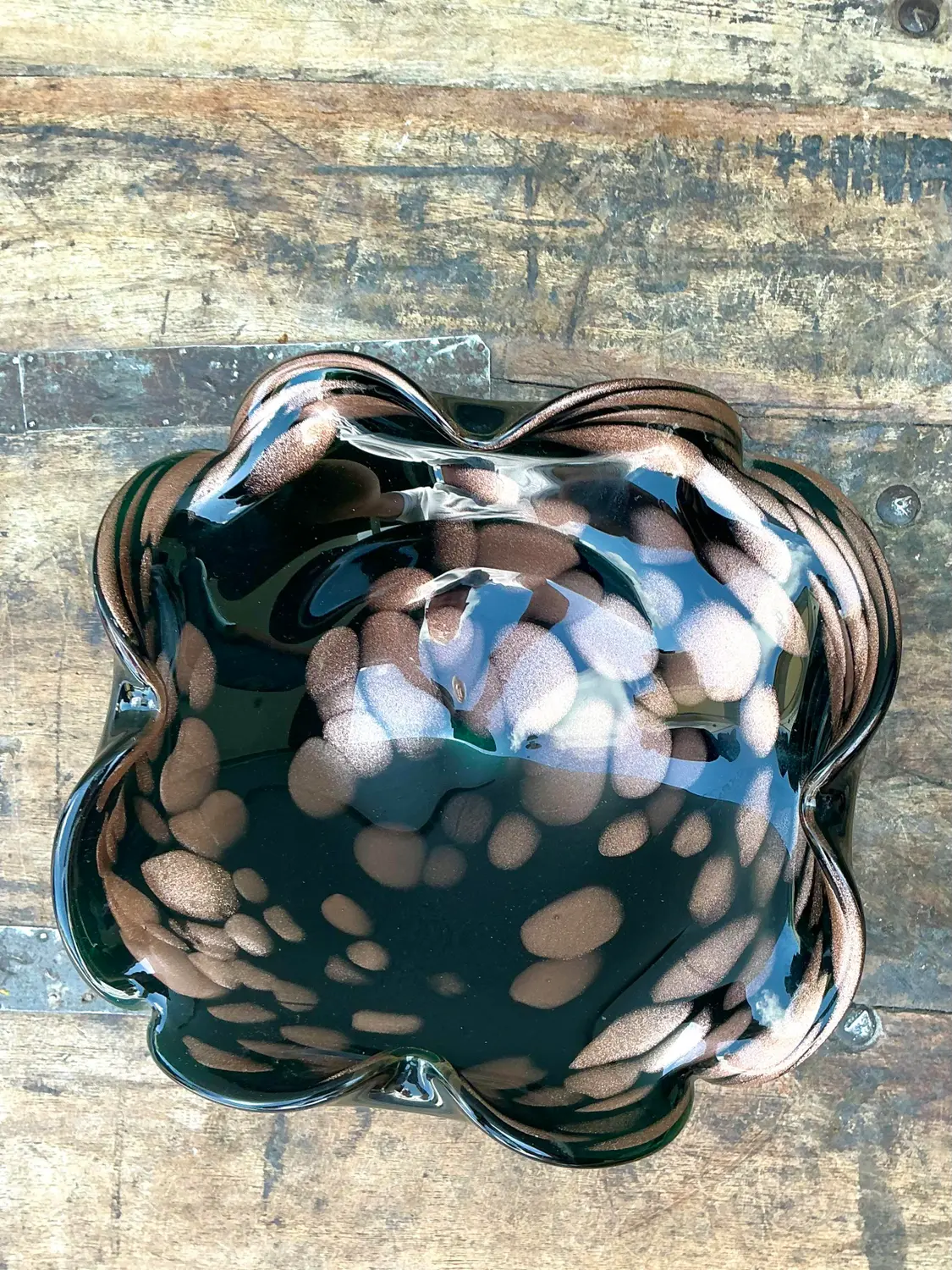 Vintage Italian Art Glass Bowl After Murano - Blown Glass, 8.25W x 3.25H