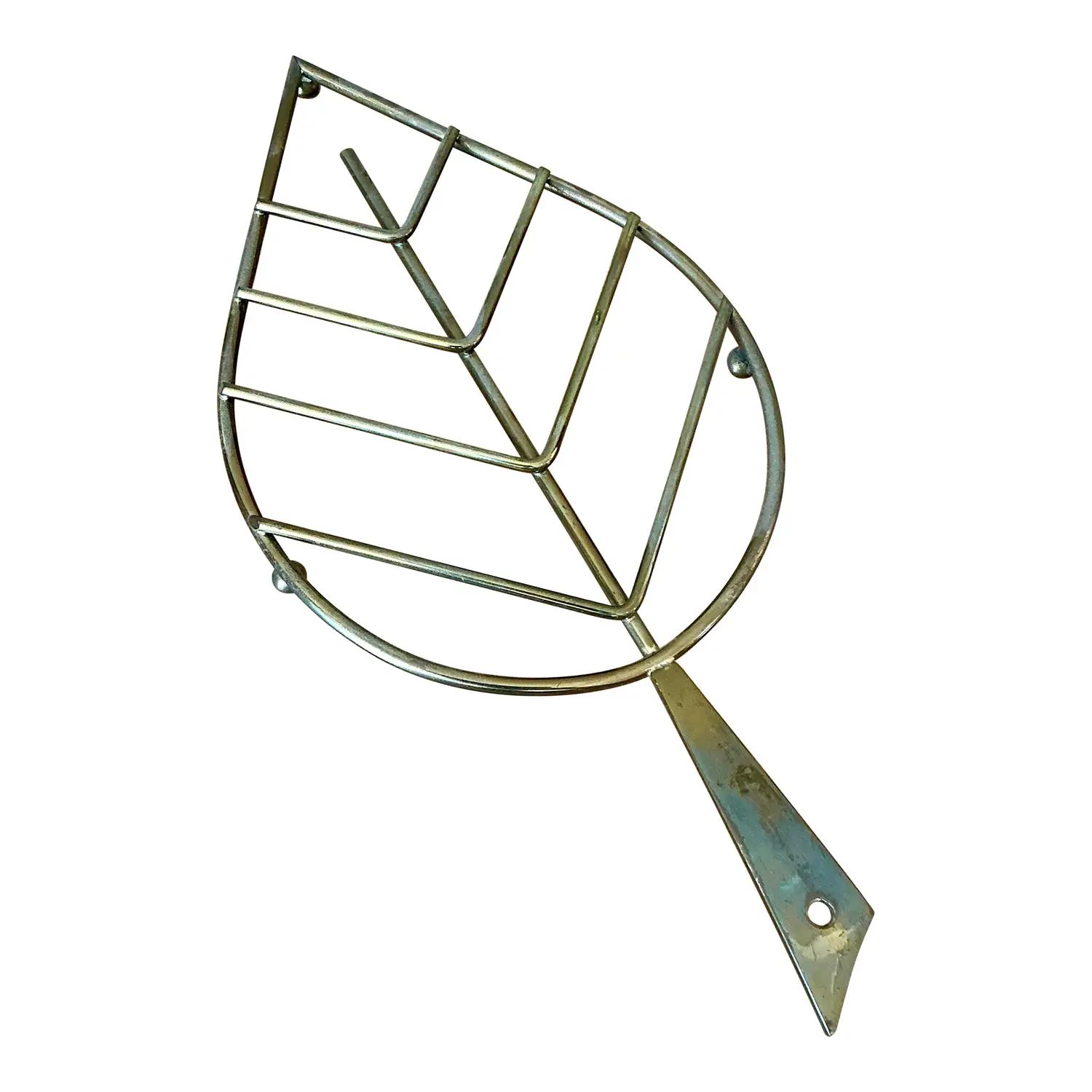 Vintage Italian Brass Leaf Trivet - 195