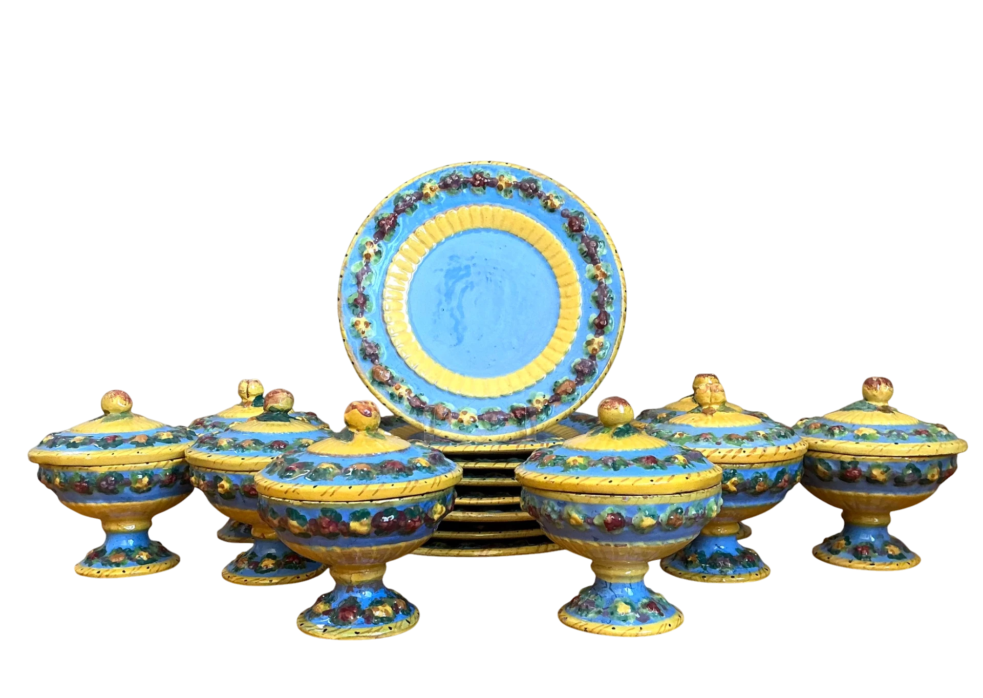 Vintage Italian Ceramic Covered Dishes - Set of 12