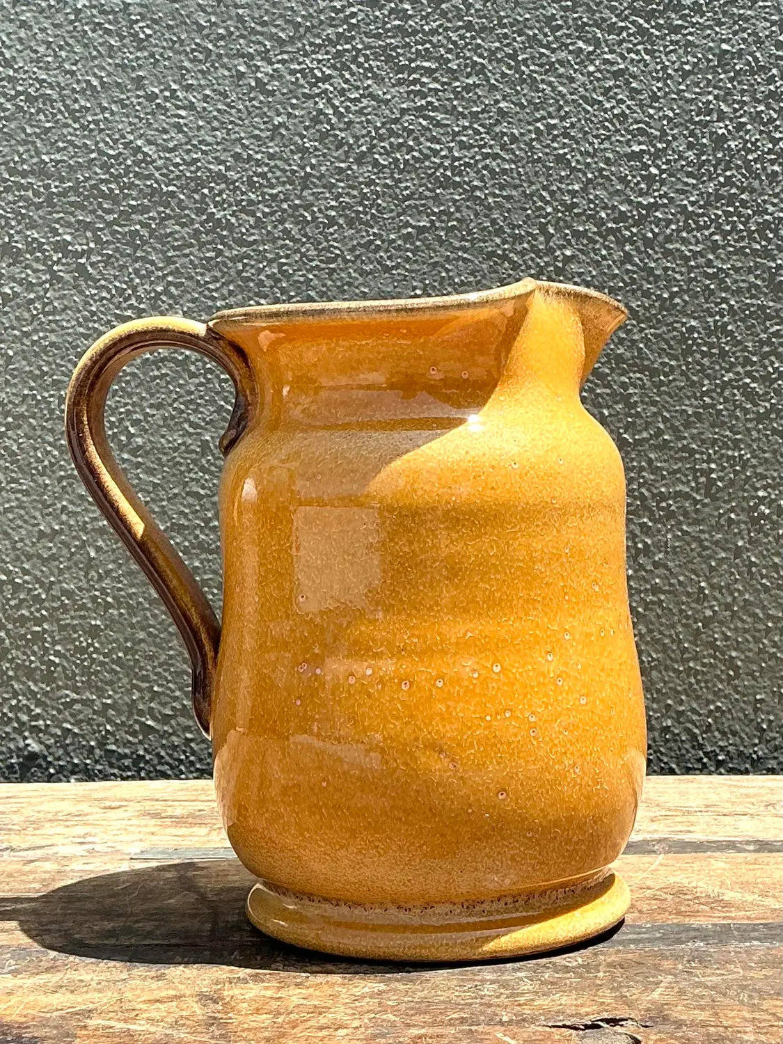 Vintage Italian Glazed Ceramic Pitcher - Detail view