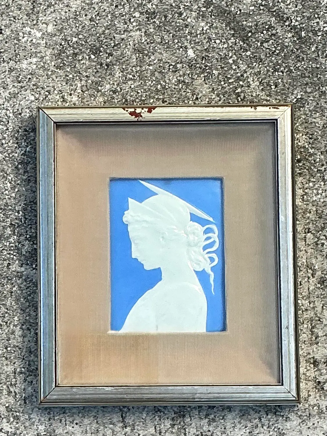 Vintage Italian Glazed Ceramic Profile Tile