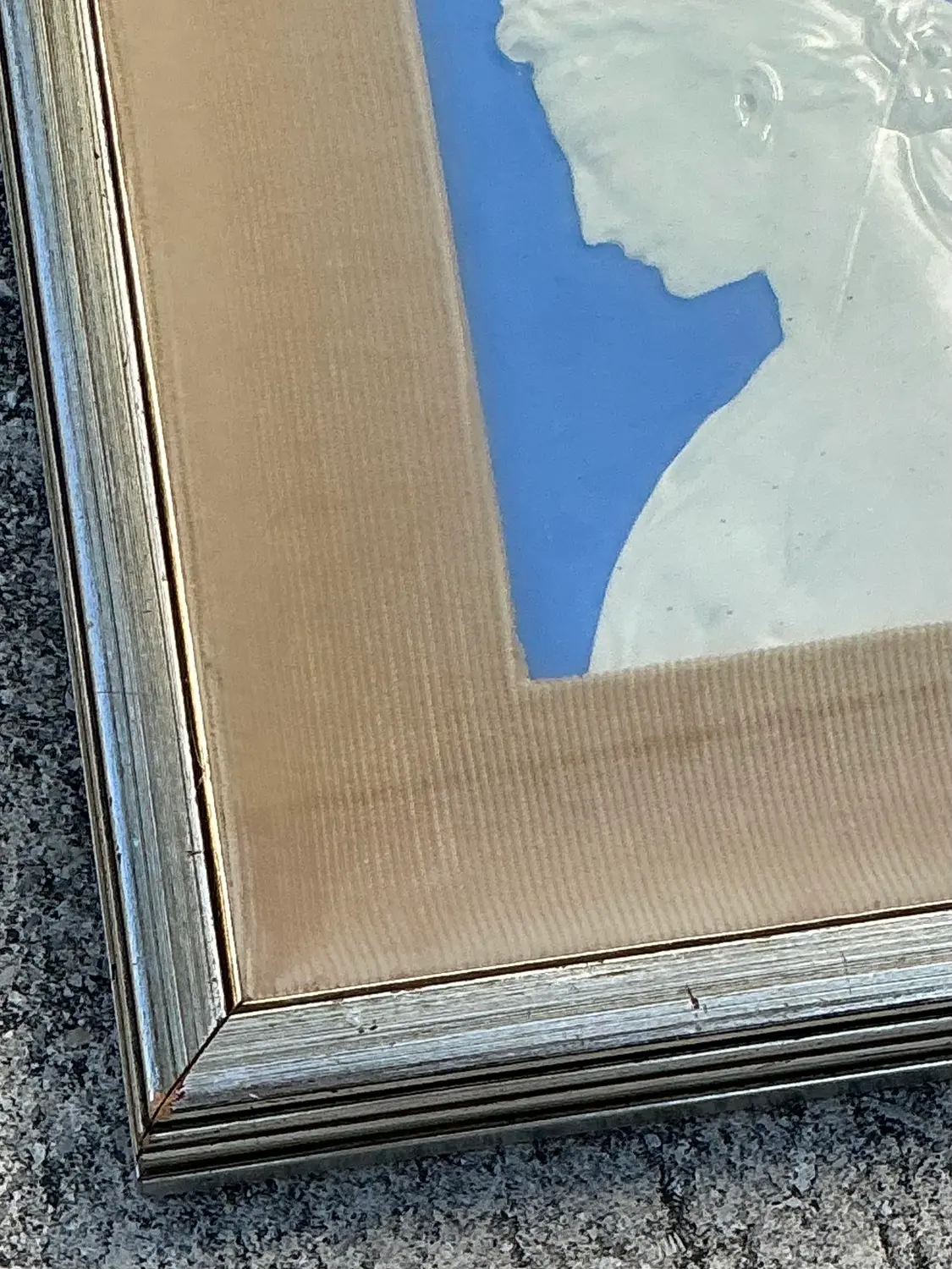 Vintage Italian Glazed Ceramic Profile Tile - Back view