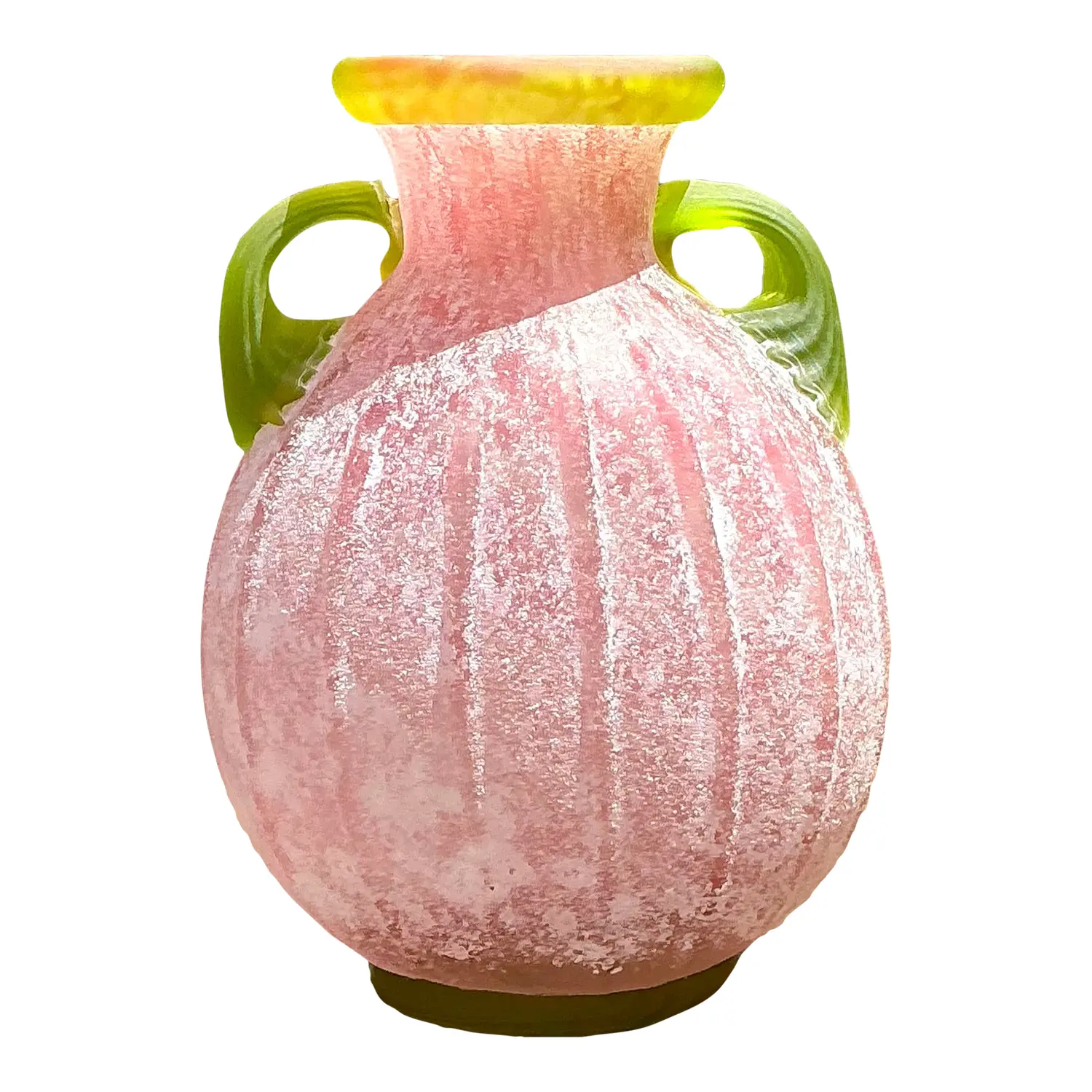 Vintage Italian Hand Blown Glass Vase - Blown Glass, 6.75W x 7.75H
