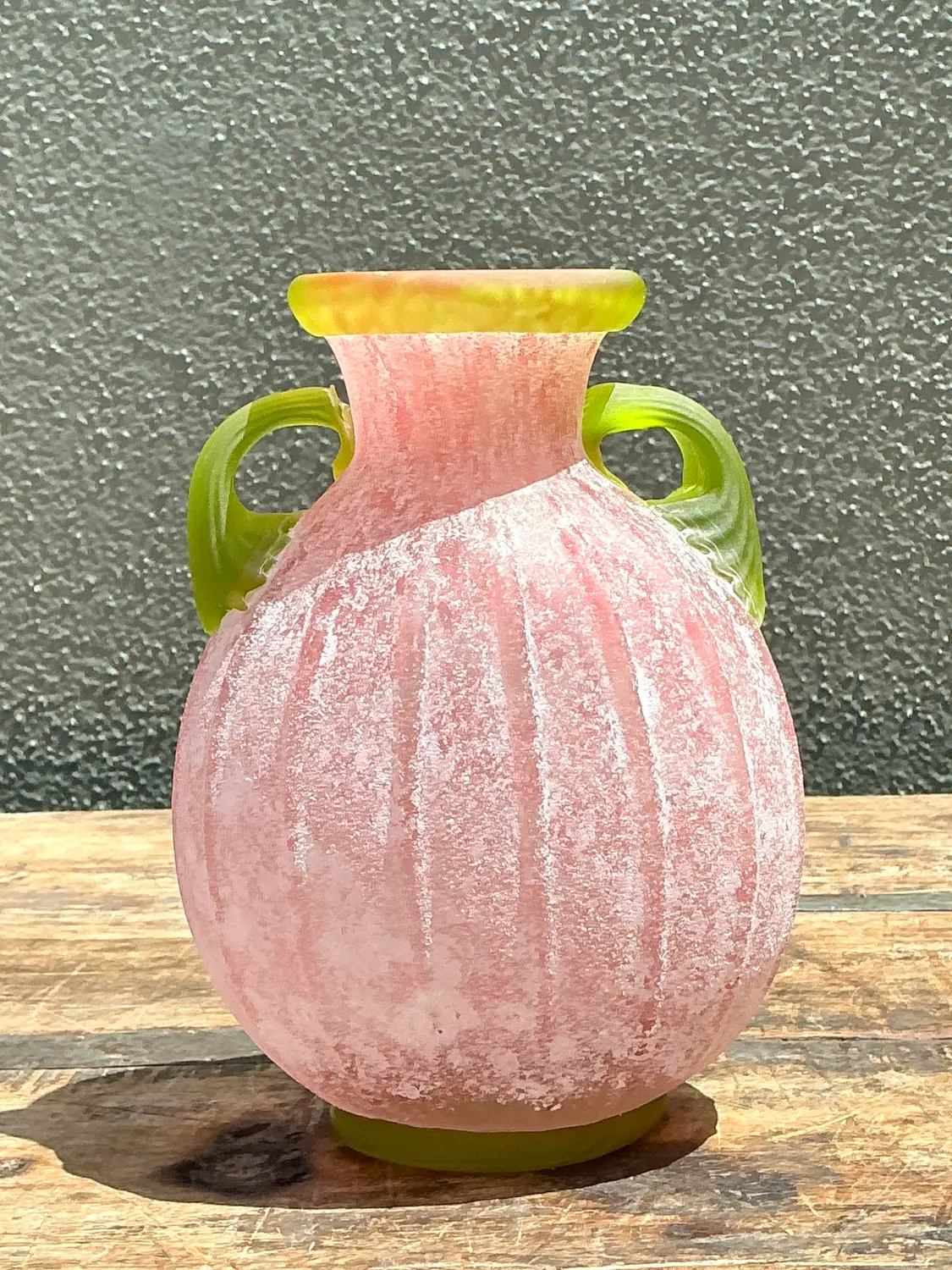 Vintage Italian Hand Blown Glass Vase - Blown Glass, 4.75W x 7H