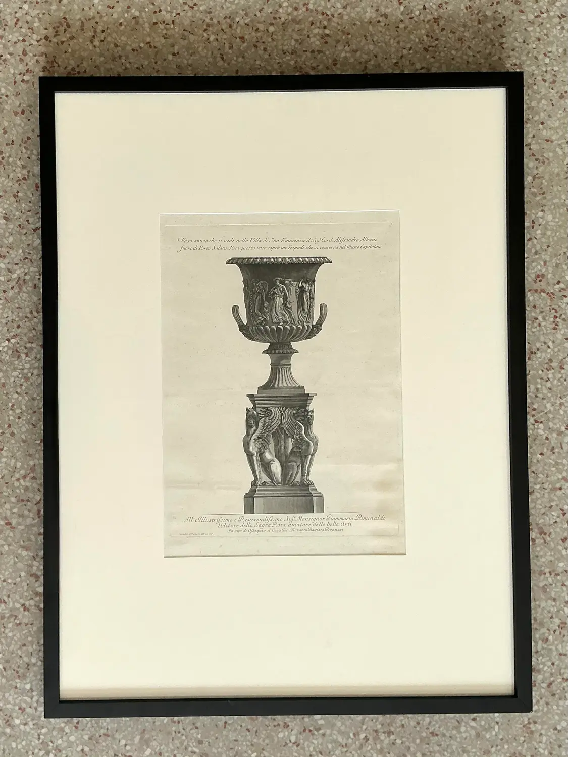 Vintage Italian Monumental Giovanni Batista Parinesi Urn Print - Side view
