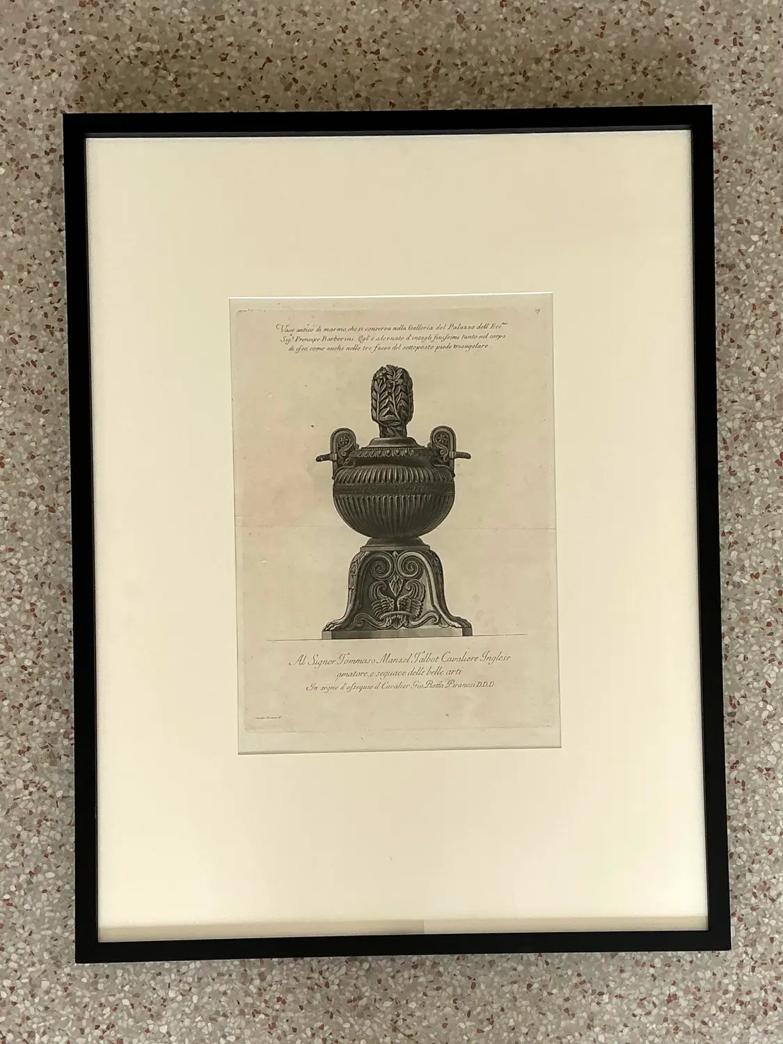Vintage Italian Monumental Giovanni Batista Piranesi Urn Print - Detail view