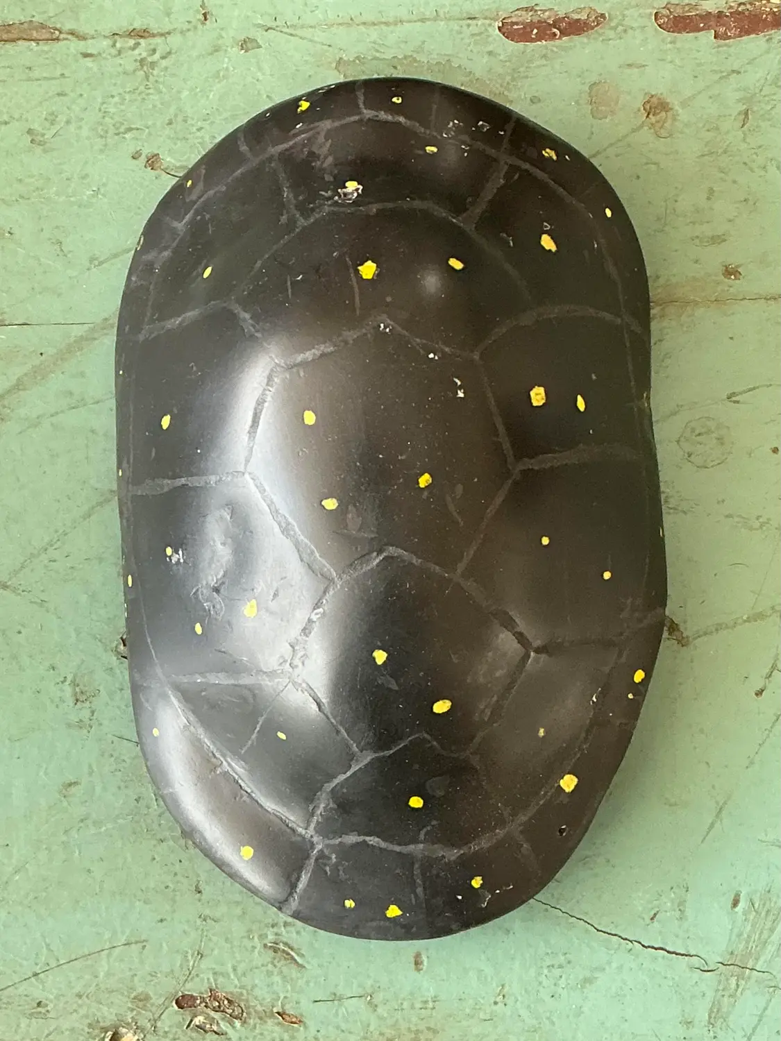 Vintage Italian Scagliola Pigmented Plaster Turtle Shell - Plaster, 5.75W x 7.75H - Detail view