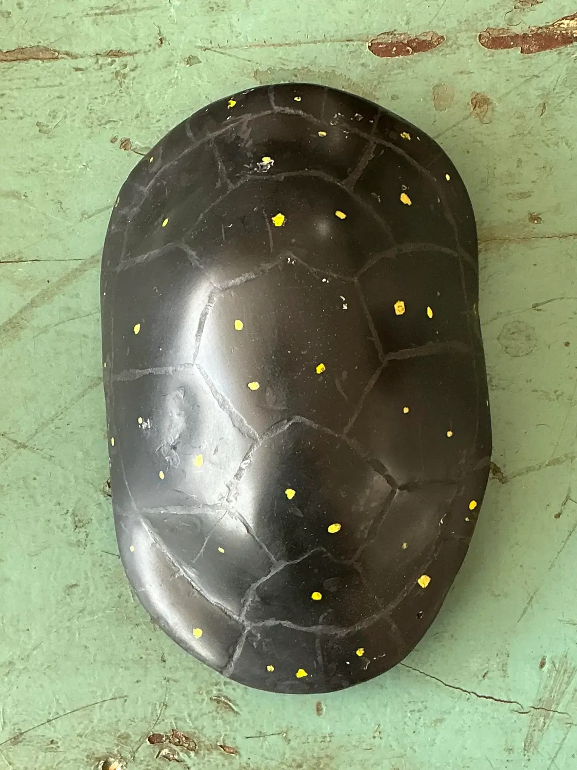 Vintage Italian Scagliola Pigmented Plaster Turtle Shell - Plaster, 5.75W x 7.75H - Side view