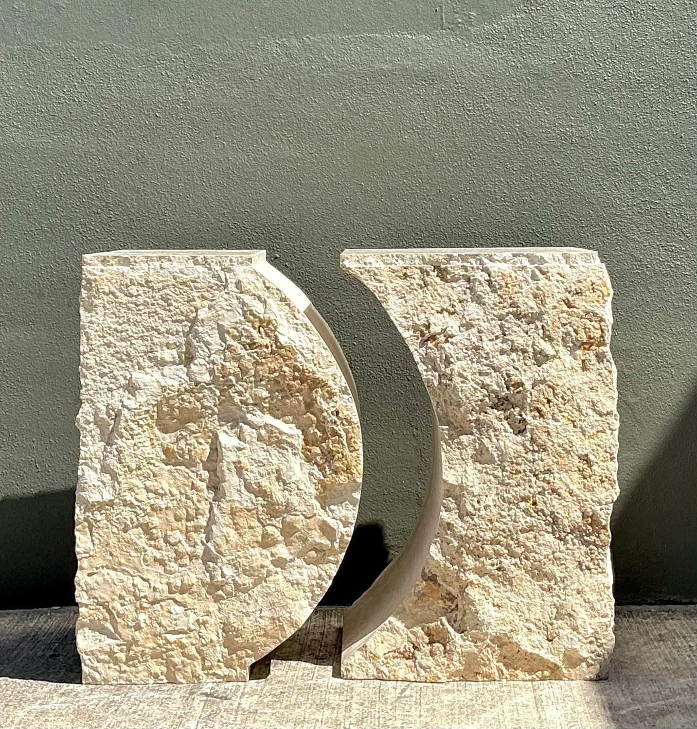 Vintage Italian Tessellated Stone Dining Table Pedestal - Top view