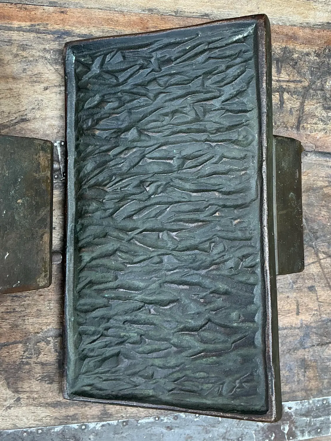 Vintage MCM Bronze Door Handles - Set of 2 - Top view