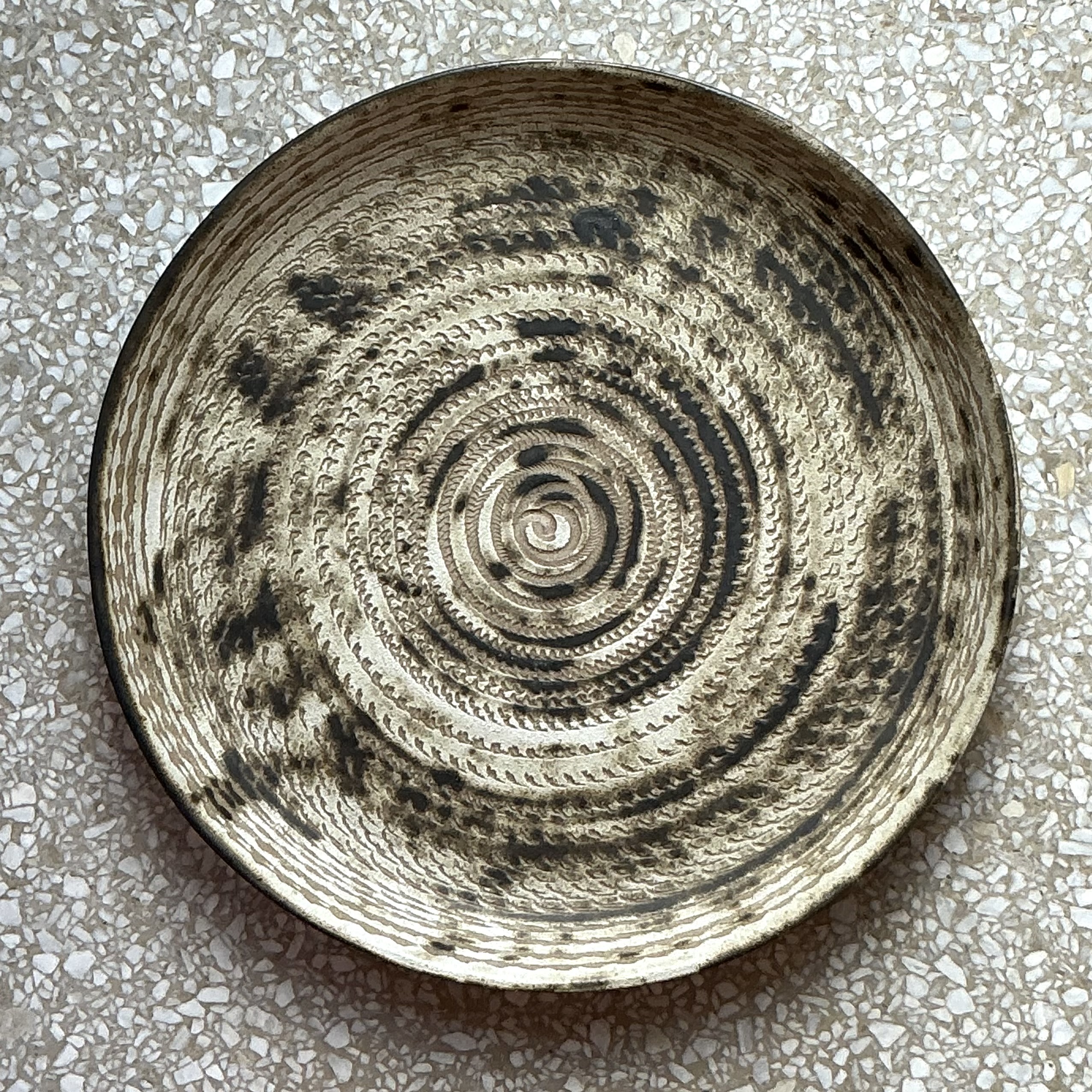 Vintage MCM Martz Studio Pottery Plate  - Top view