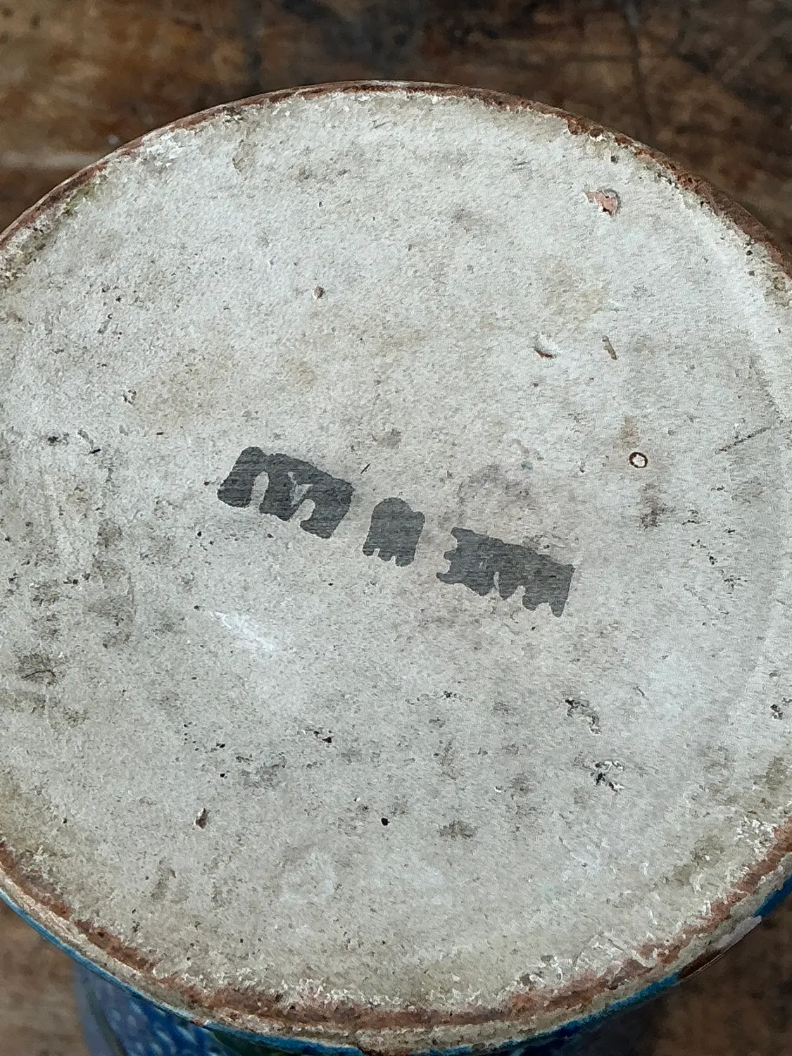 Vintage MCM Original Studio Pottery Engraved Vase - Side view