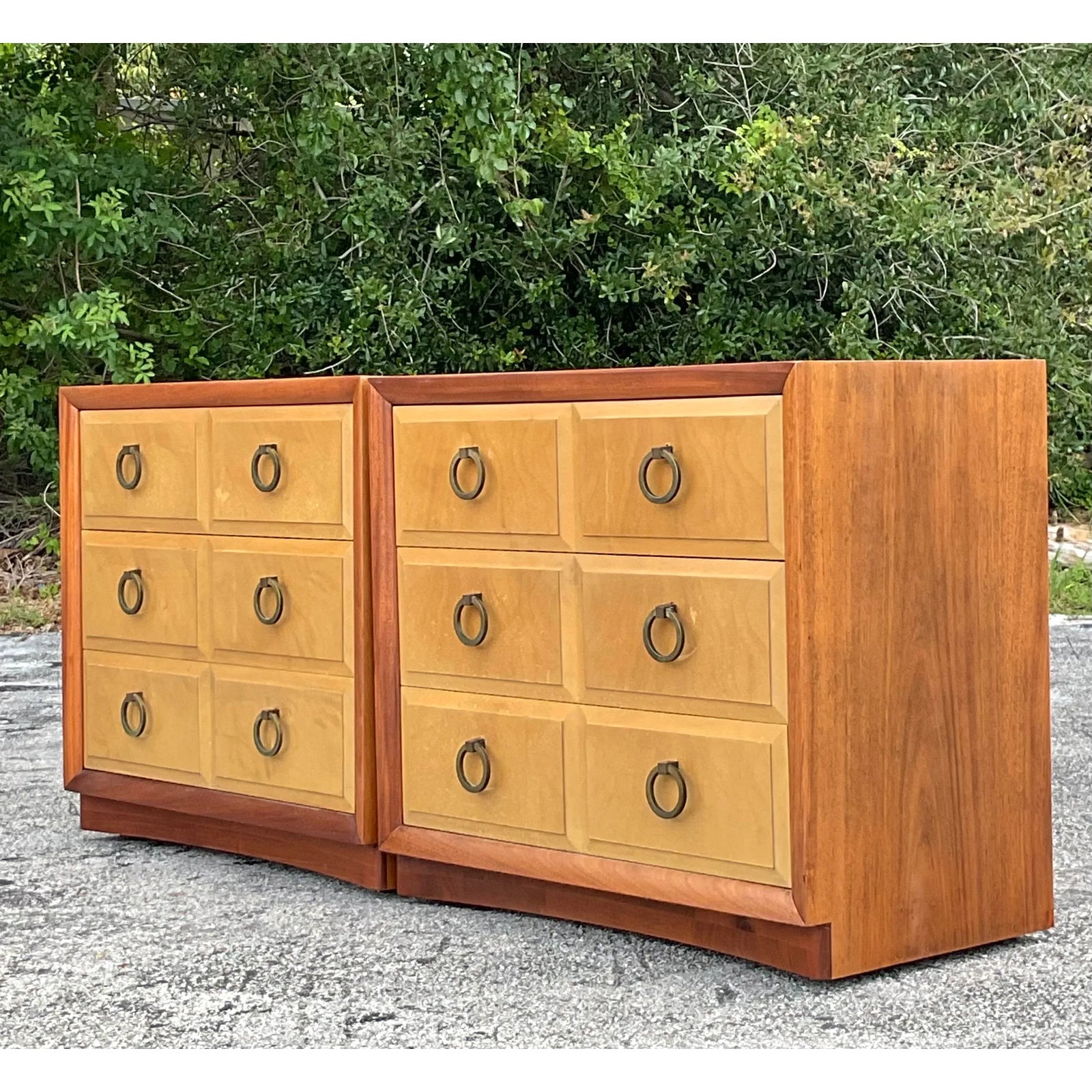 Vintage MCM Robsjohn Gibbings for Widdicomb Chest of Drawers - a Pair - Back view