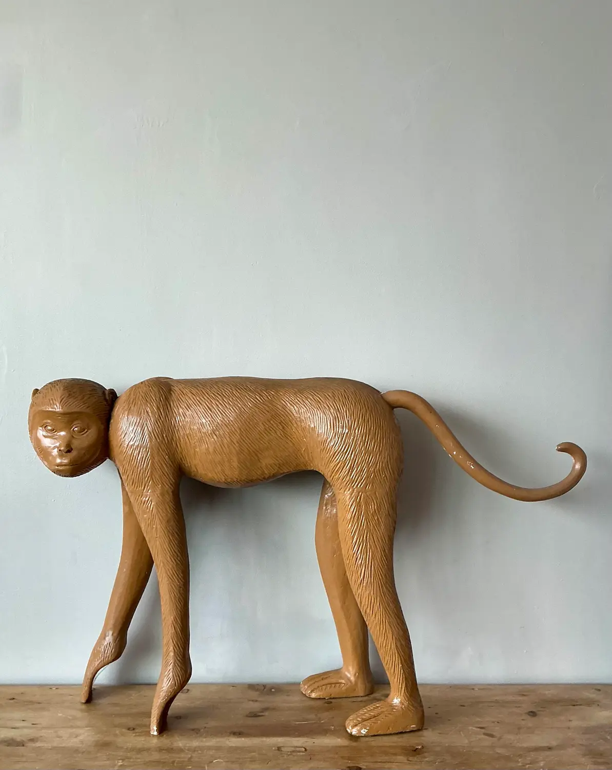 Vintage Molded Resin Monkey - Detail view