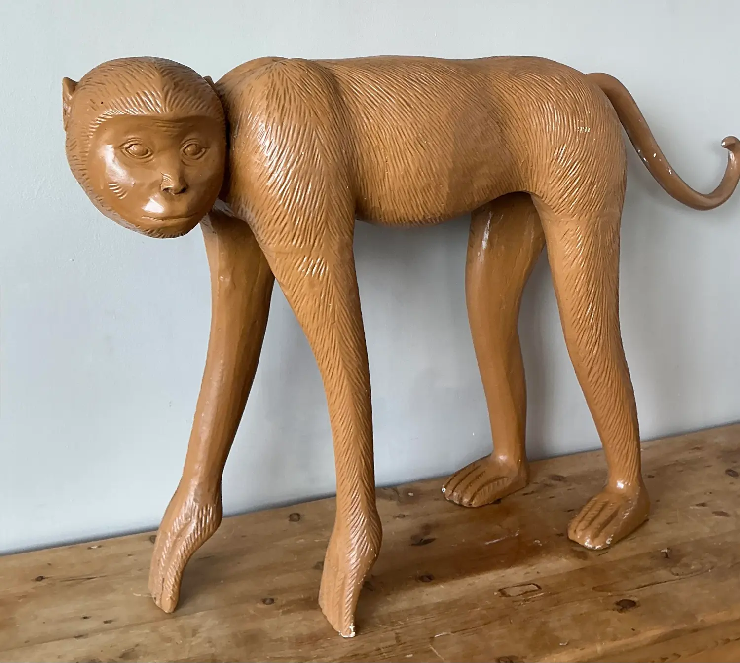 Vintage Molded Resin Monkey - Back view